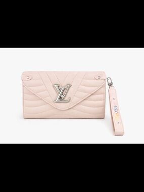 Louis Vuitton Light Pink Quilted Leather Wristlet Clutch with LV Monogram